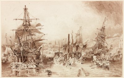 昇天の日（紙に水彩（茶色）） 作： John Wilson Carmichael